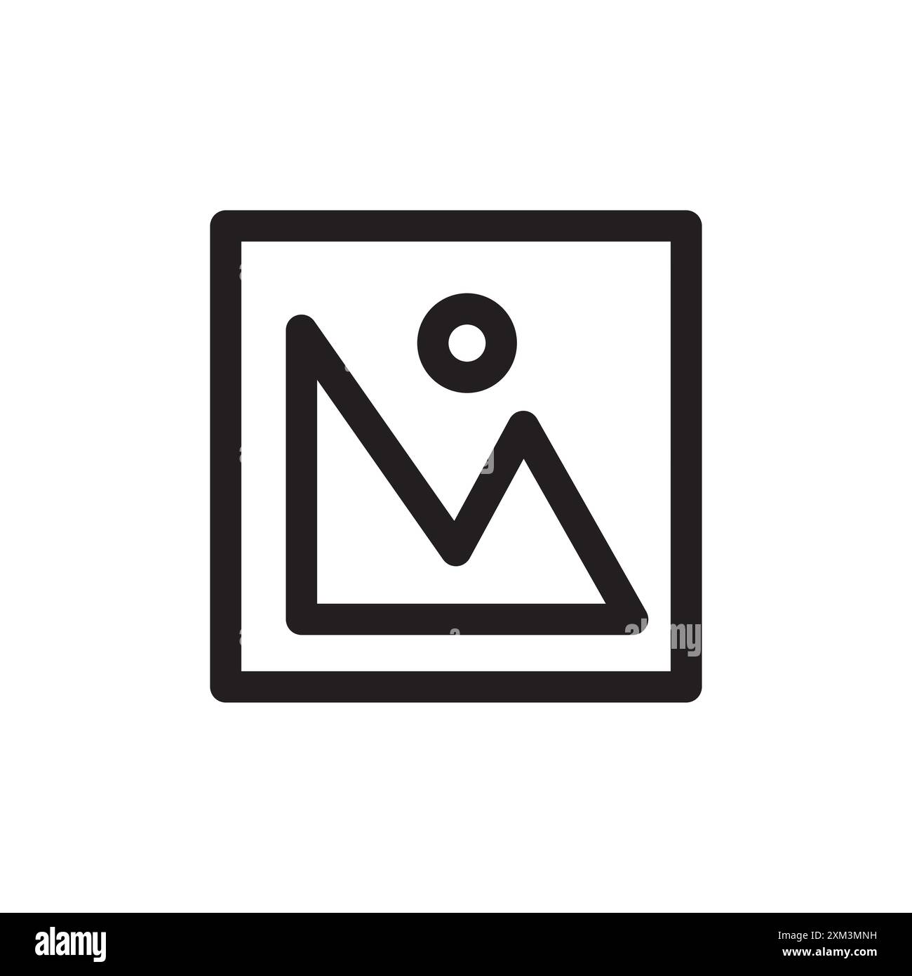 Bild- oder Fotosymbol Schwarzer Strichvektor in Schwarzweiß-Umrandung Set Collection Sign Stock Vektor