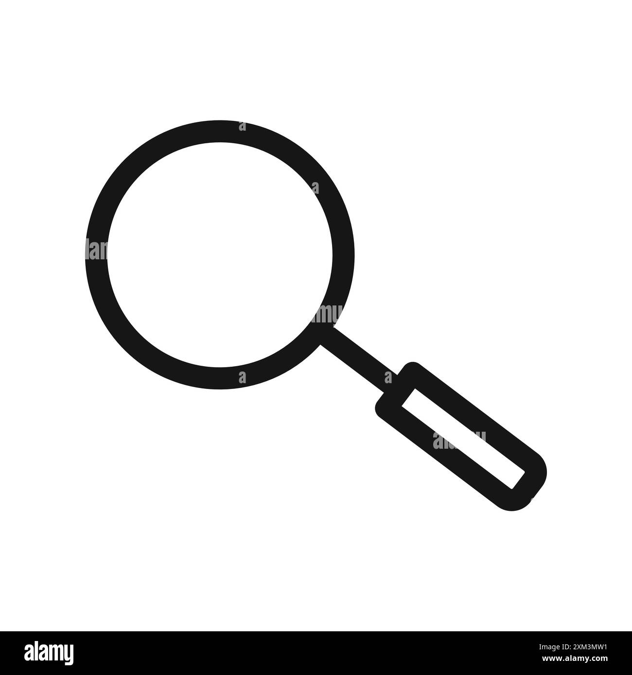 Vergrößerungsglas Icon Schwarzer Linie Art Vektor in schwarz-weiß Umriss Set Sammlung Zeichen Stock Vektor