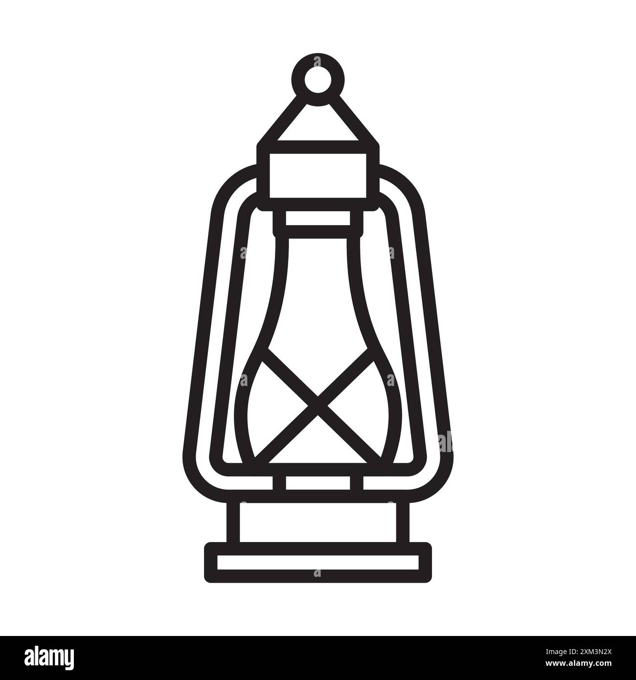 Öl Laterne Icon Schwarze Linie Kunstvektor in schwarz-weiß Umriss Set Sammlung Zeichen Stock Vektor