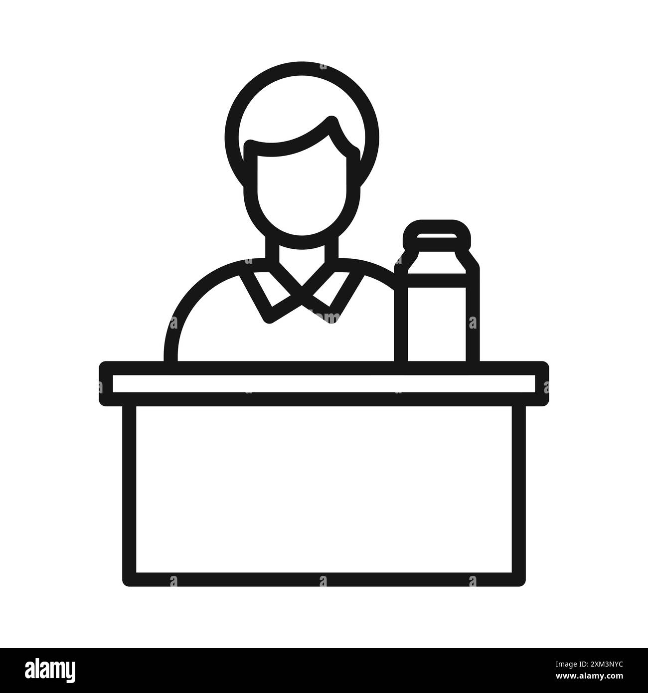 Apotheker Icon Black Line Art Vektor in schwarz-weiß Umriss Set Collection Zeichen Stock Vektor