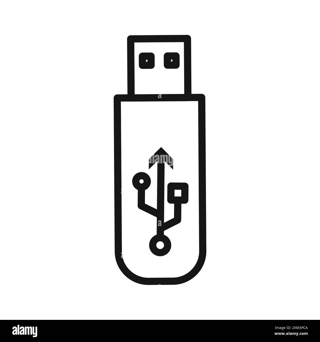 USB-Stick-Symbol Schwarzer Linie Art Vektor in schwarz-weiß Umrisse Set Sammlung Zeichen Stock Vektor
