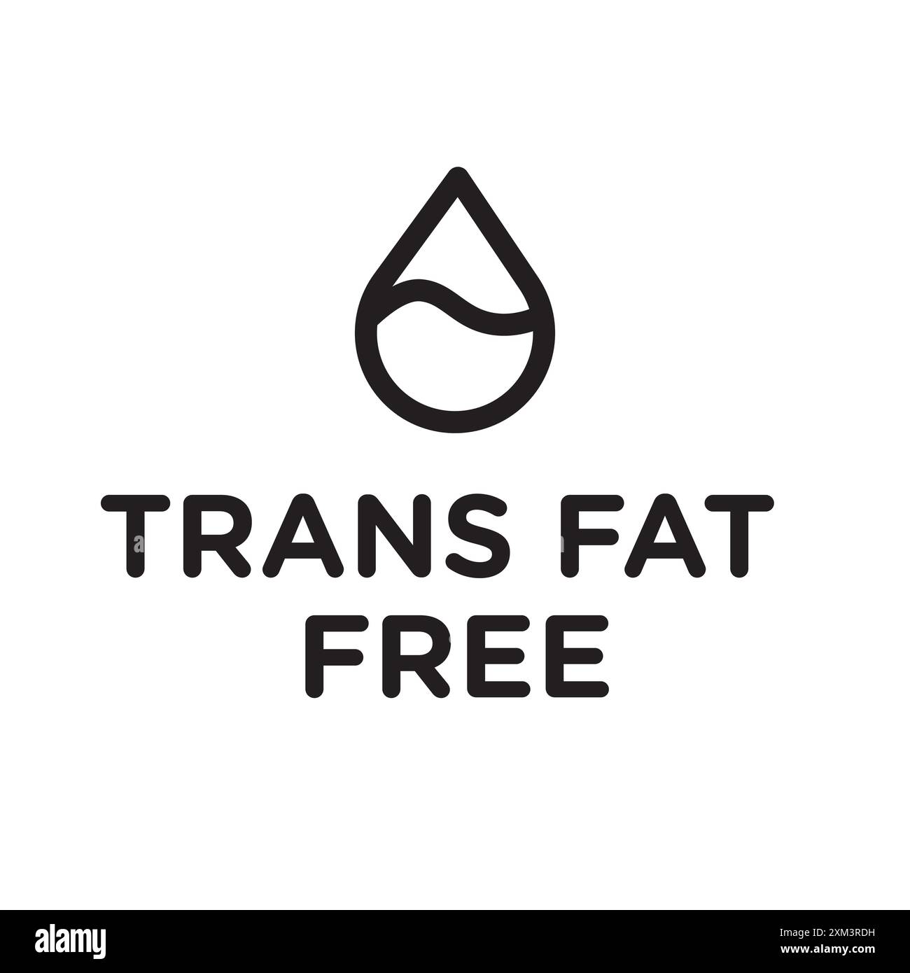 Trans FAT Free Icon Black Line Art Vektor in schwarz-weiß Umriss Set Sammlung Zeichen Stock Vektor