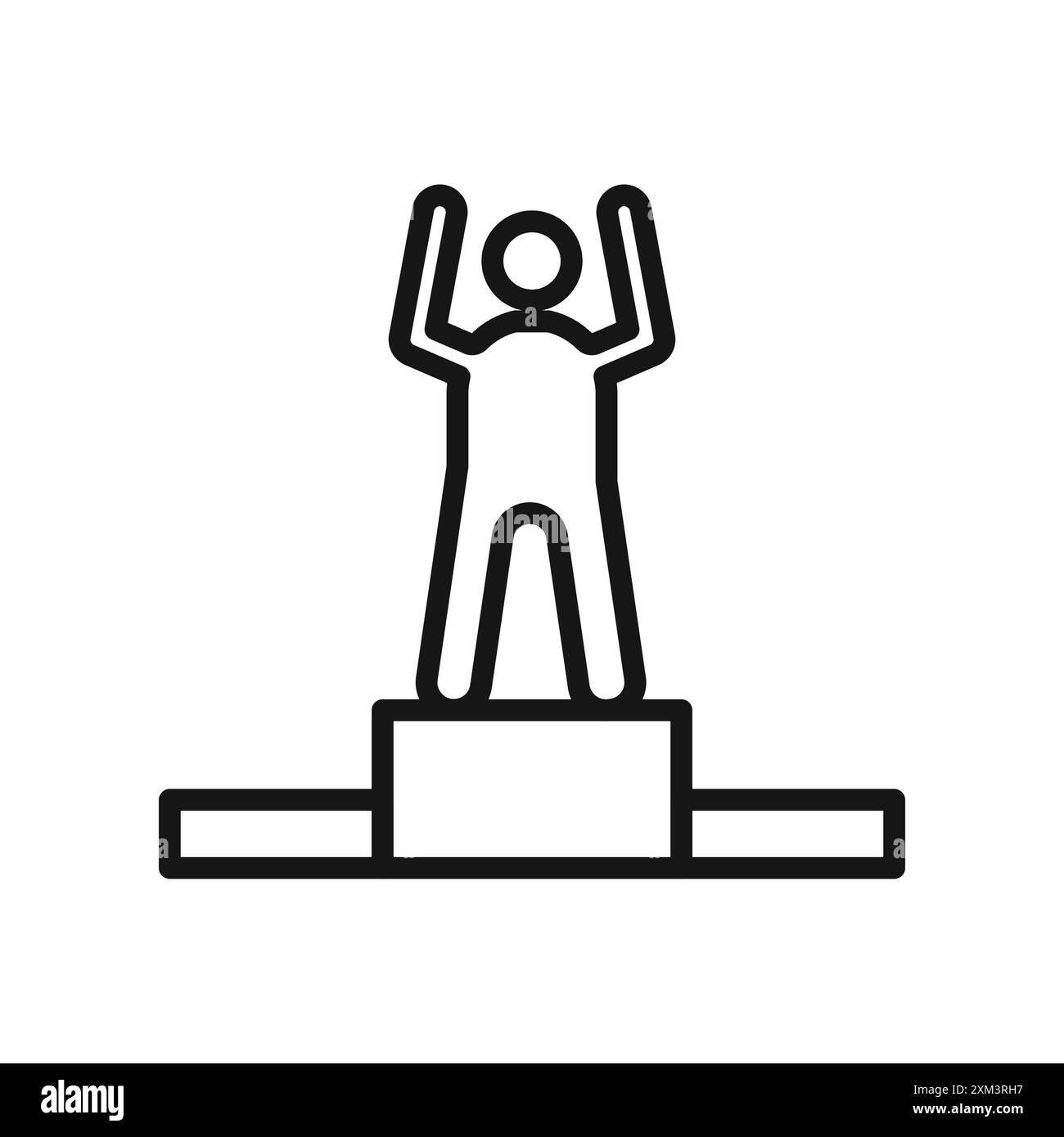 Victory Icon Black Line Art Vektor in schwarz-weiß Umrissset Collection Schild Stock Vektor