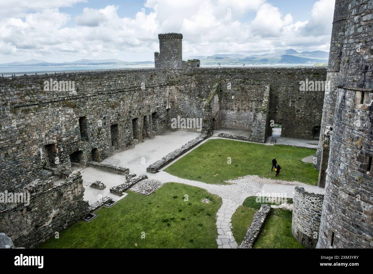 Harlech Castle, Harlech, Wales, Vereinigtes Königreich Stockfoto