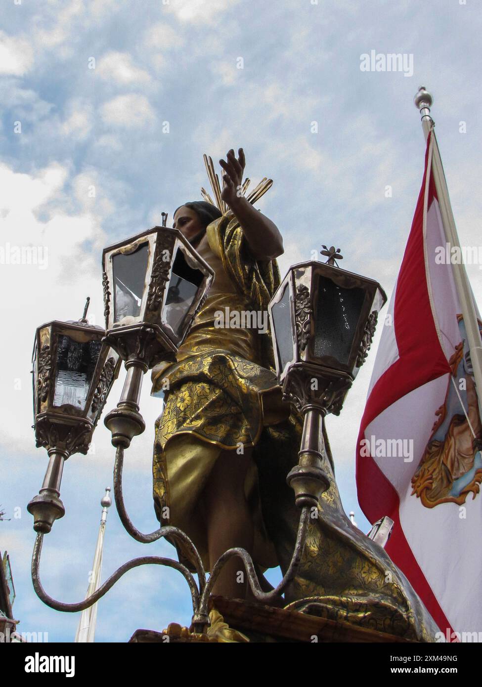 Statue des auferstandenen Christus in der Osterprozession Stockfoto