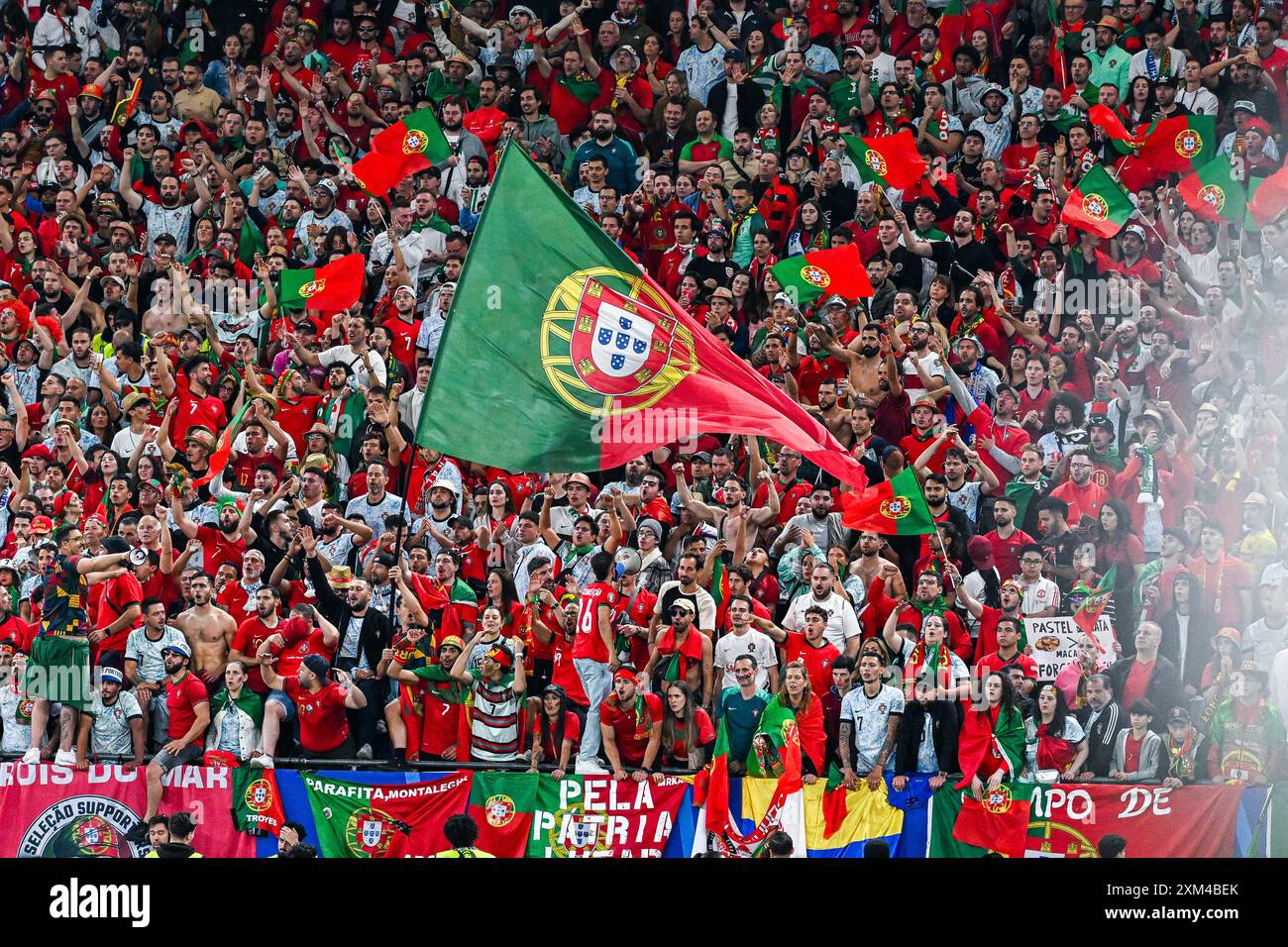 Während eines Fußballspiels zwischen den französischen Nationalmannschaften Le Bleus und Portugal im Viertelfinale des UEFA Euro 2024-Turniers am Samstag den 5 . Juli 2024 in Hamburg . Fotosportpix | Stijn Audooren Stockfoto