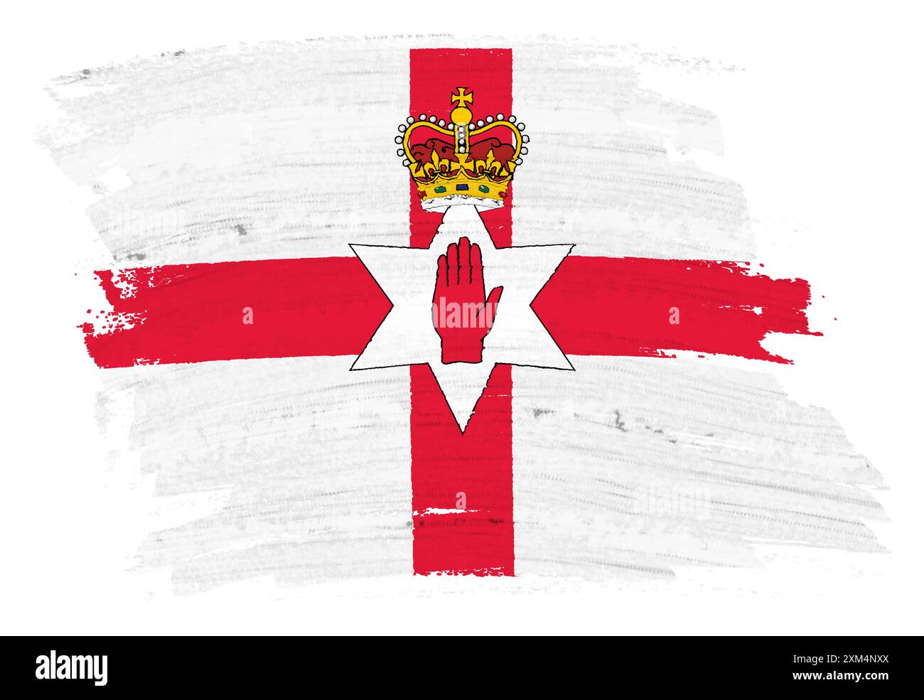 Nordirische Flagge mit Pinselstrich Stockfoto