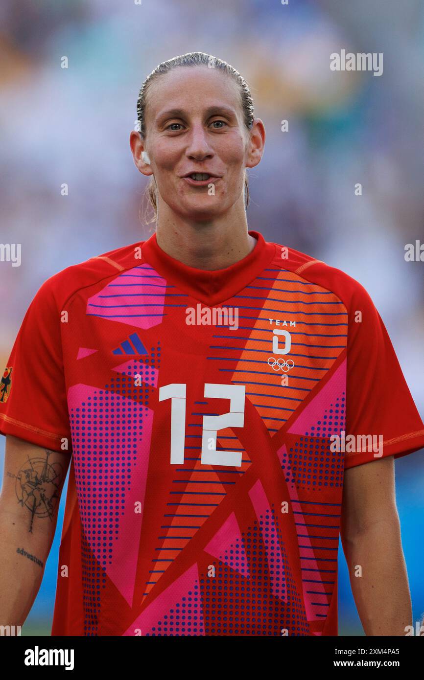 Marseille, Frankreich. Juli 2024. FRA, Paris, Olympische Spiele Paris 2024, 25. Juli 2024, Fußball, Frauen, Deutschland gegen Australien, in Marseille, im Stade Velodrome, Ann-Katrin Berger (Deutschland, 12) Credit: HMB Media/Alamy Live News Stockfoto