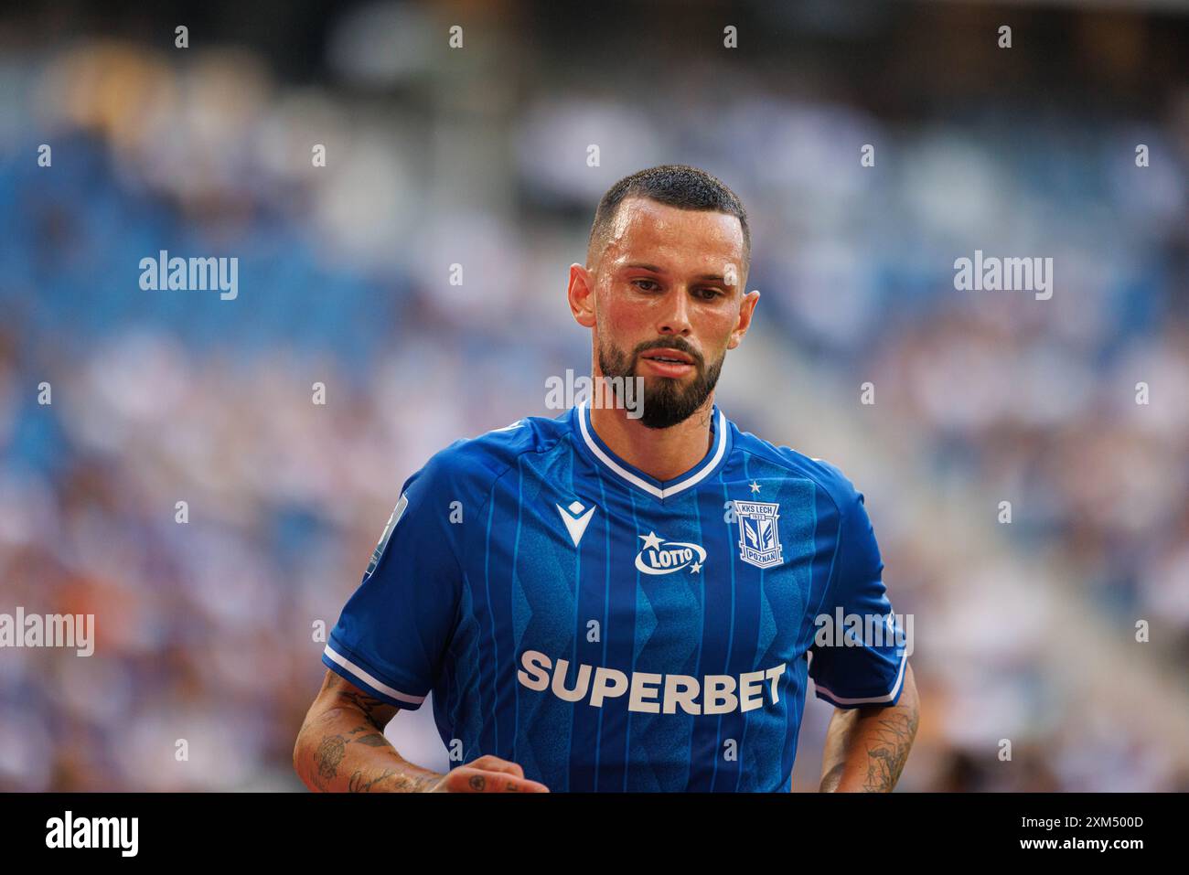 Posen, Polen. Juli 2024. Kristoffer Velde (Lech Poznan) wurde während des PKO BP Ekstraklasa Spiels zwischen den Teams Lech Poznan und Gornik Zabrze im Enea Stadion gesehen. Lech Poznan vs Gornik Zabrze (Endpunktzahl 2:0) (Foto: Maciej Rogowski/SOPA Images/SIPA USA) Credit: SIPA USA/Alamy Live News Stockfoto