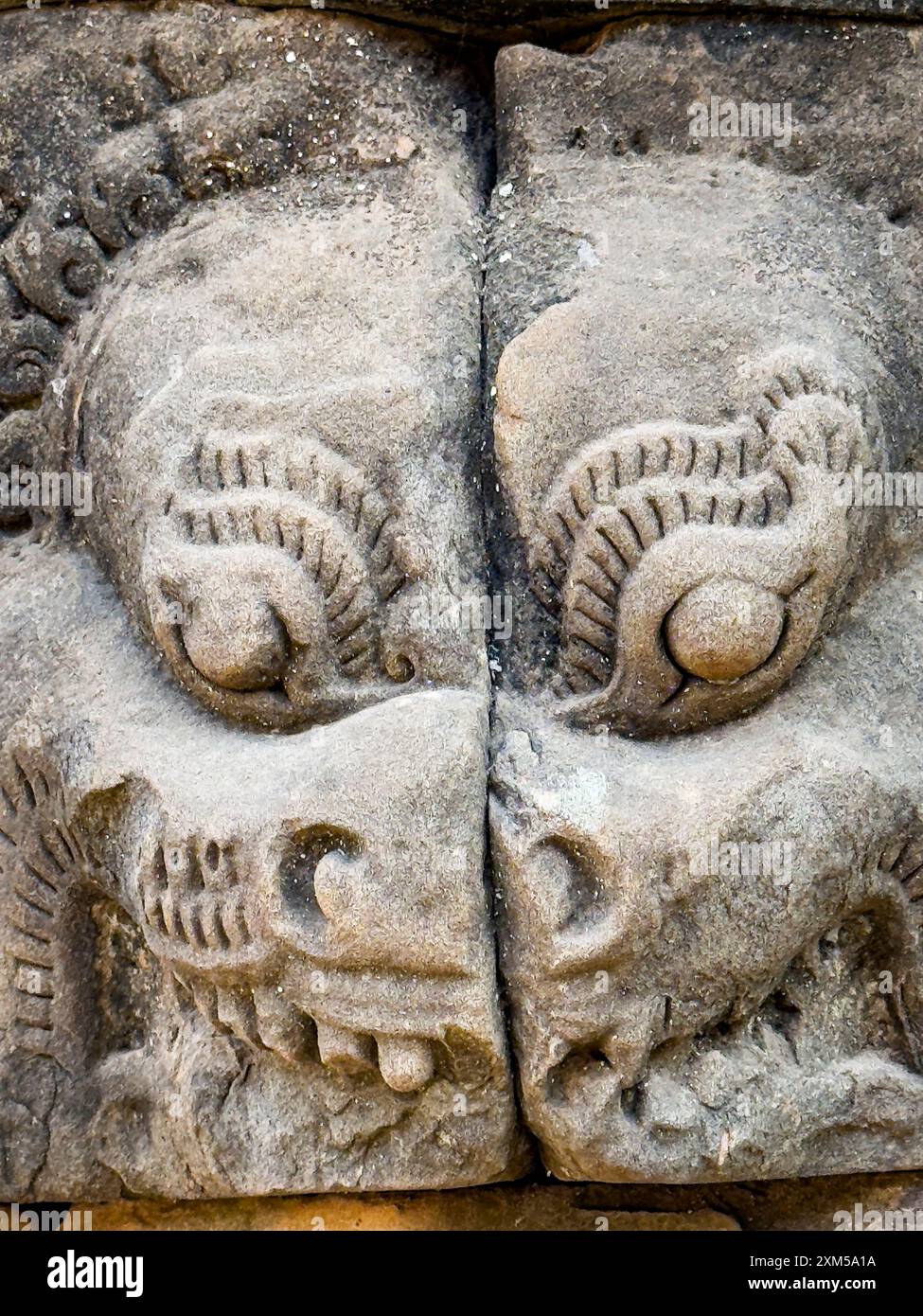 Die Terrasse der Elefanten, Teil der ummauerten Stadt Angkor Thom, einer Ruine eines Tempels in Kambodscha. Stockfoto