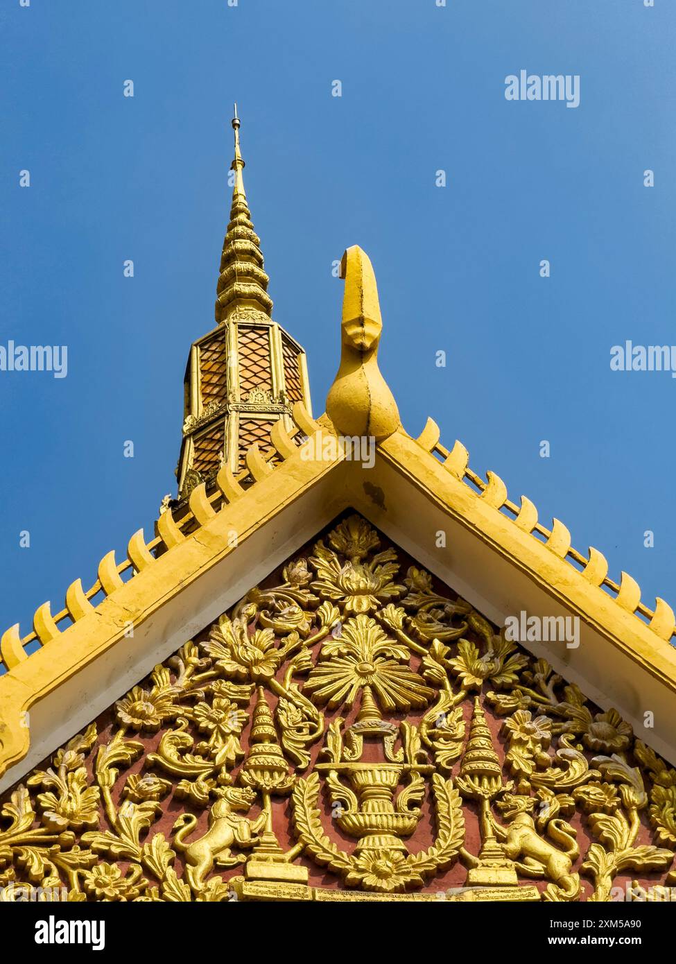 Außenansicht des Königspalastes in Phnom Penh, Kambodscha. Stockfoto