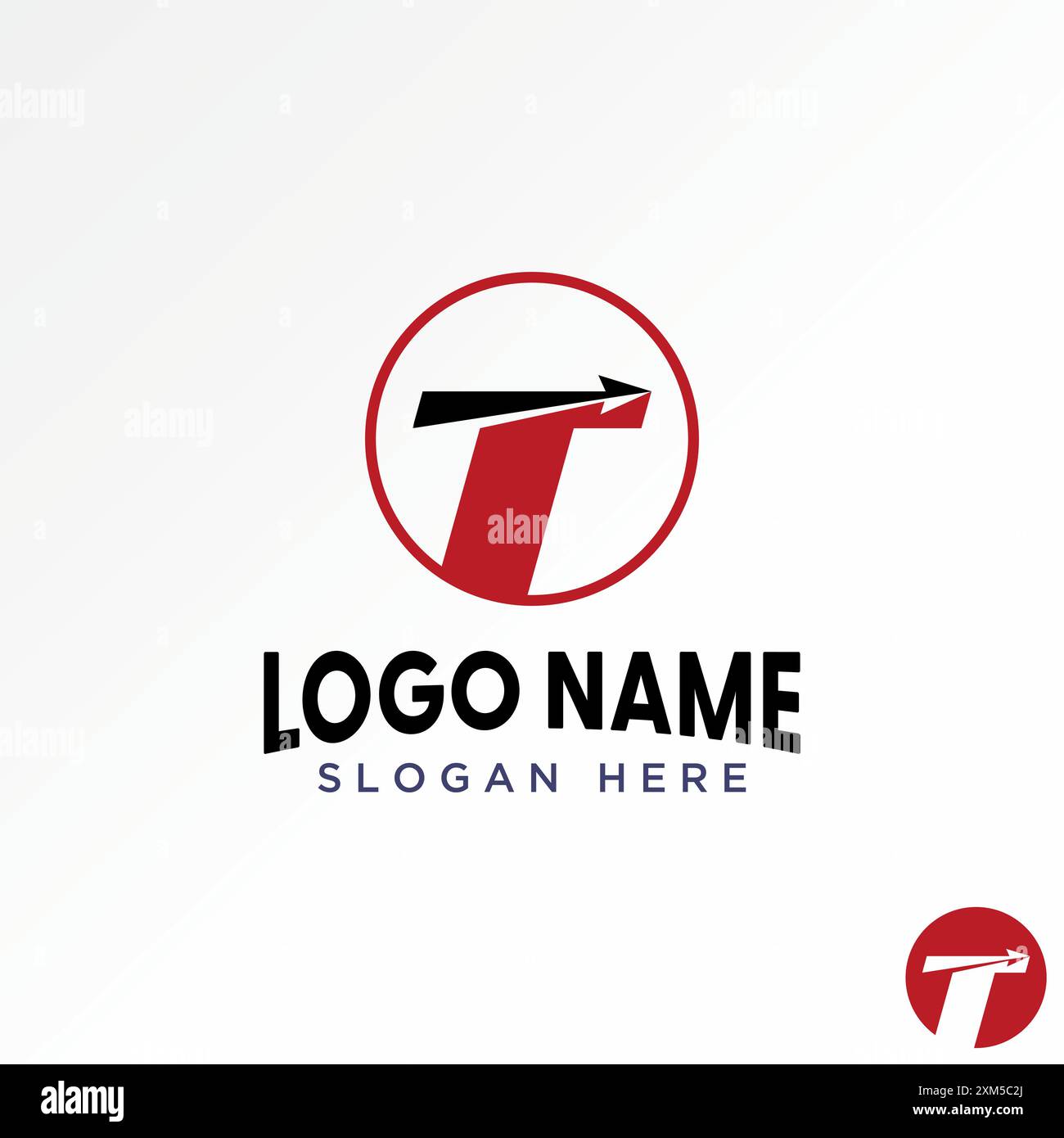 Logo Design Grafikkonzept kreative Premium Vektor Stock Letter Initial T Schriftart Emblem schnell nach oben Pfeil drehen. Verwandtes Monogramm-Typografie-Branding Stock Vektor