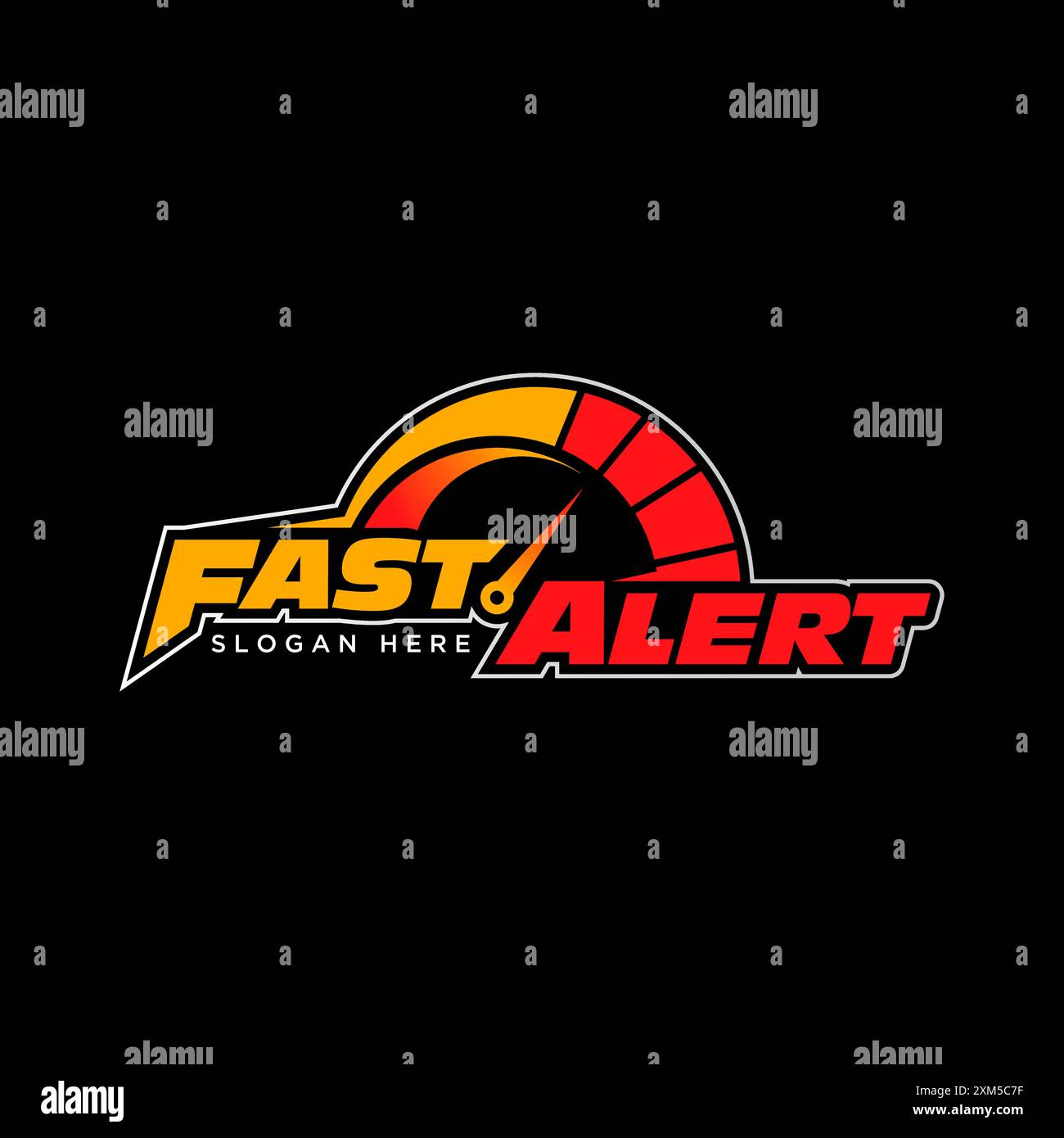 Logo Design Grafik Konzept abstrakt kreativ Premium Vektor Stock Fast Alert Fahrzeug Auto Sport Auto Tachometer Related führen Sie Kfz Bar Steuerung Stock Vektor