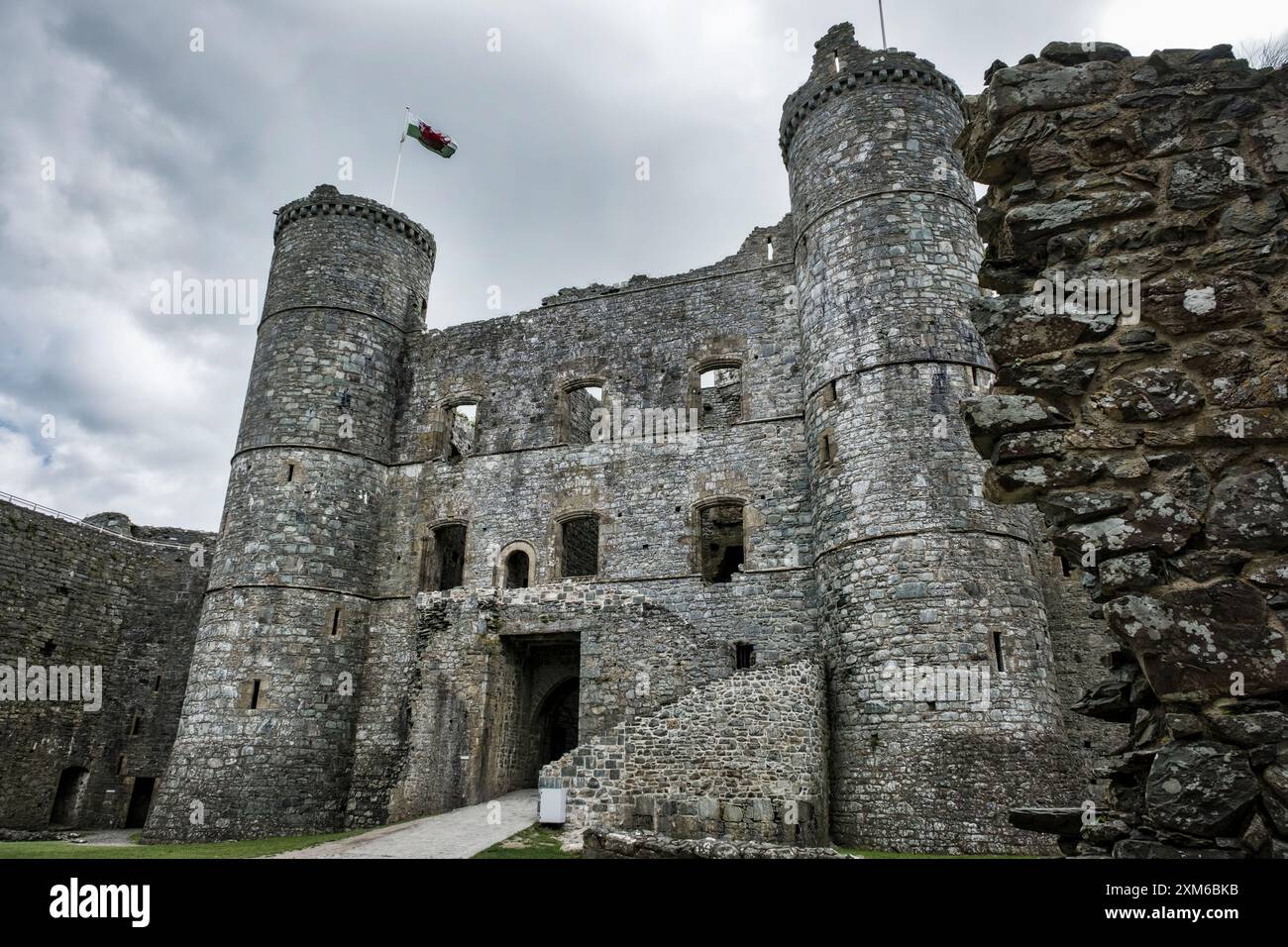 Harlech Castle, Harlech, Wales, Vereinigtes Königreich Stockfoto