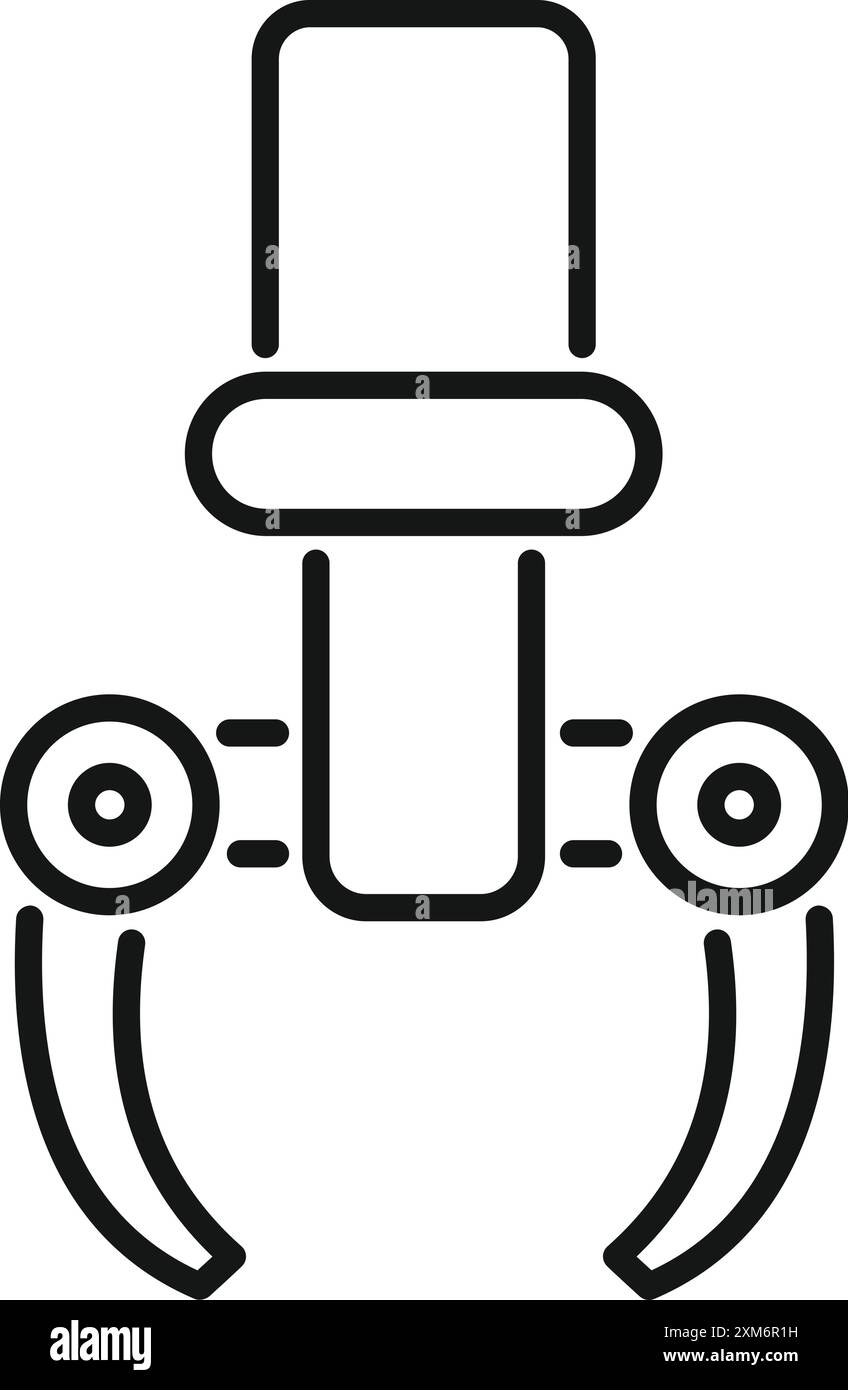 Industrieller Roboterarm mit einem Greifmechanismus, der ein Werkzeug hält und Automatisierungs- und Fertigungstechnologie repräsentiert Stock Vektor