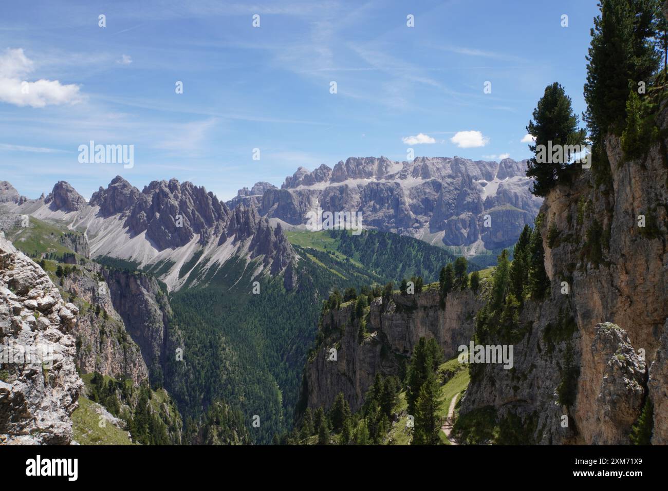 panoramablick in den italienischen Alpen in Gröden Stockfoto