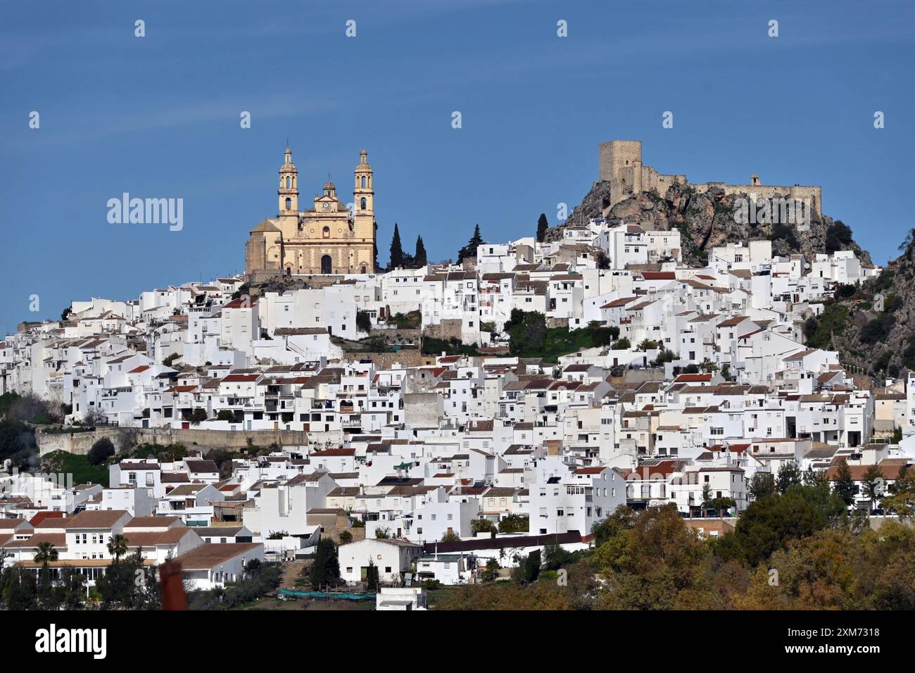Olvera auf der Route der Weißen Dörfer, Andalusien, Spanien Stockfoto