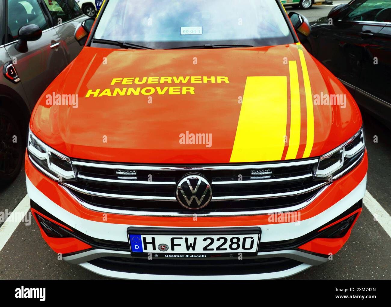 Feuerwehr Hannover PKW Einsatzfahrzeug - gesehen am 23.07.2024 *** Hannover Feuerwehrauto Einsatzfahrzeug gesehen am 23 07 2024 Stockfoto