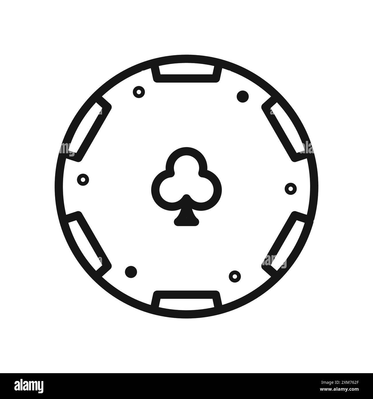Casino Chips Icon Black Line Art Vektor in schwarz-weiß Umrisse Set Sammlung Zeichen Stock Vektor