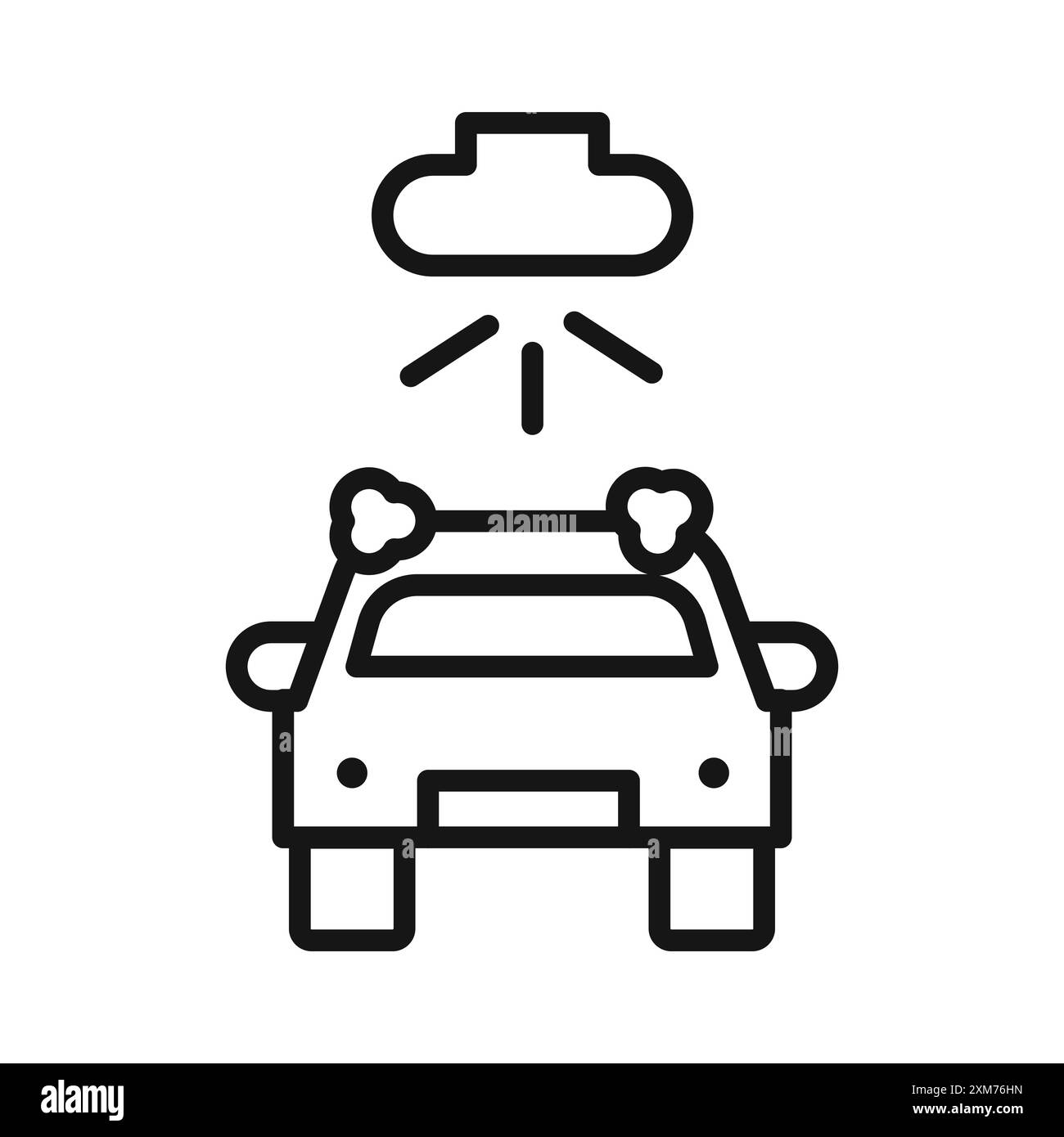 carwash Icon Black Line Art Vektor in schwarz-weiß Umrisse Set Collection Zeichen Stock Vektor