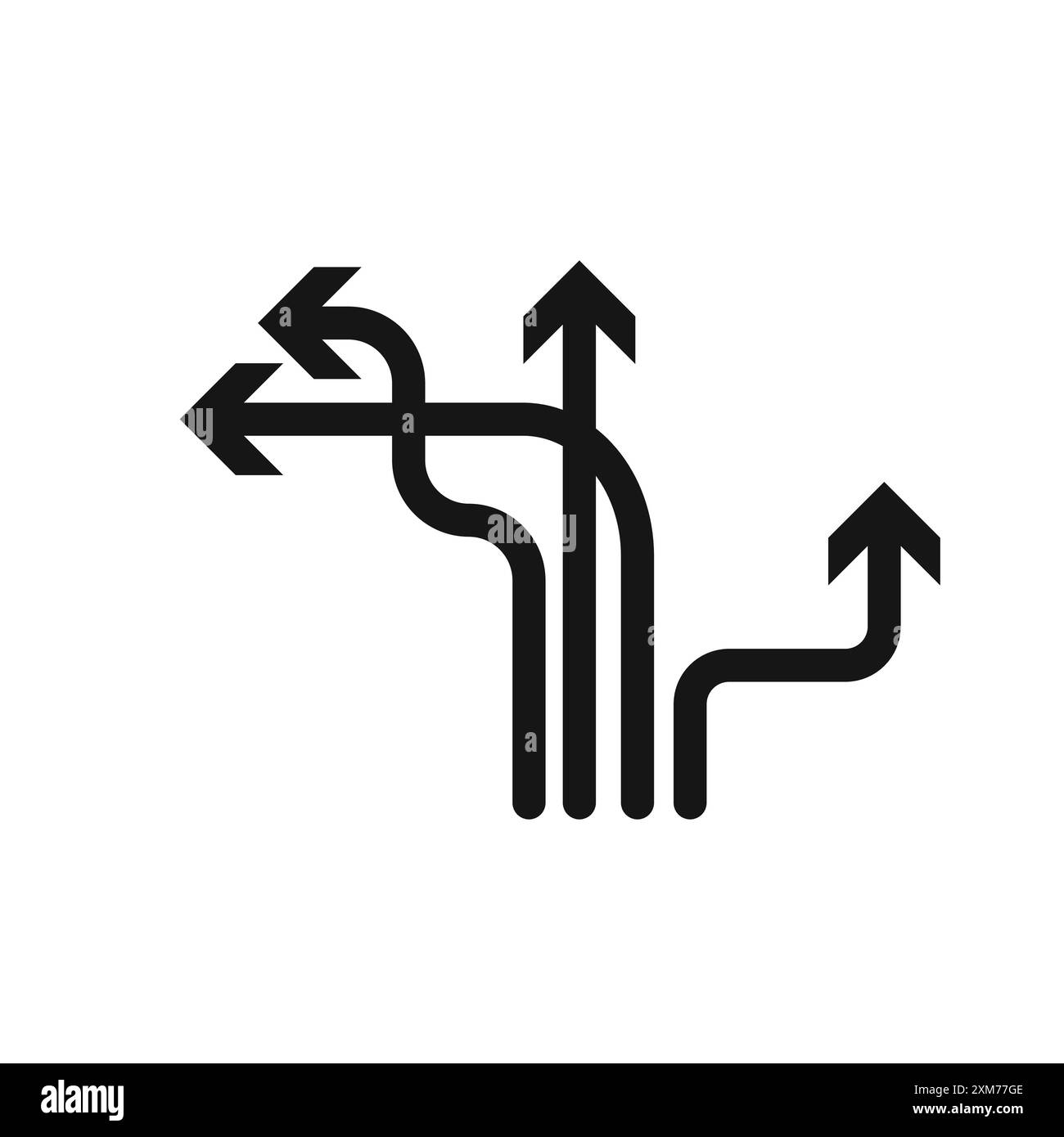 Flexibilitätssymbol Black Line Art Vektor in schwarz-weiß Umrissset Collection Schild Stock Vektor