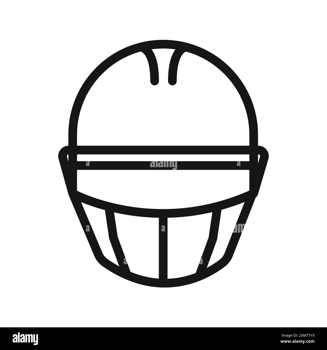 Helm-Symbol Schwarzer Linie Kunstvektor in schwarz-weiß Umrissset Sammlungsschild Stock Vektor
