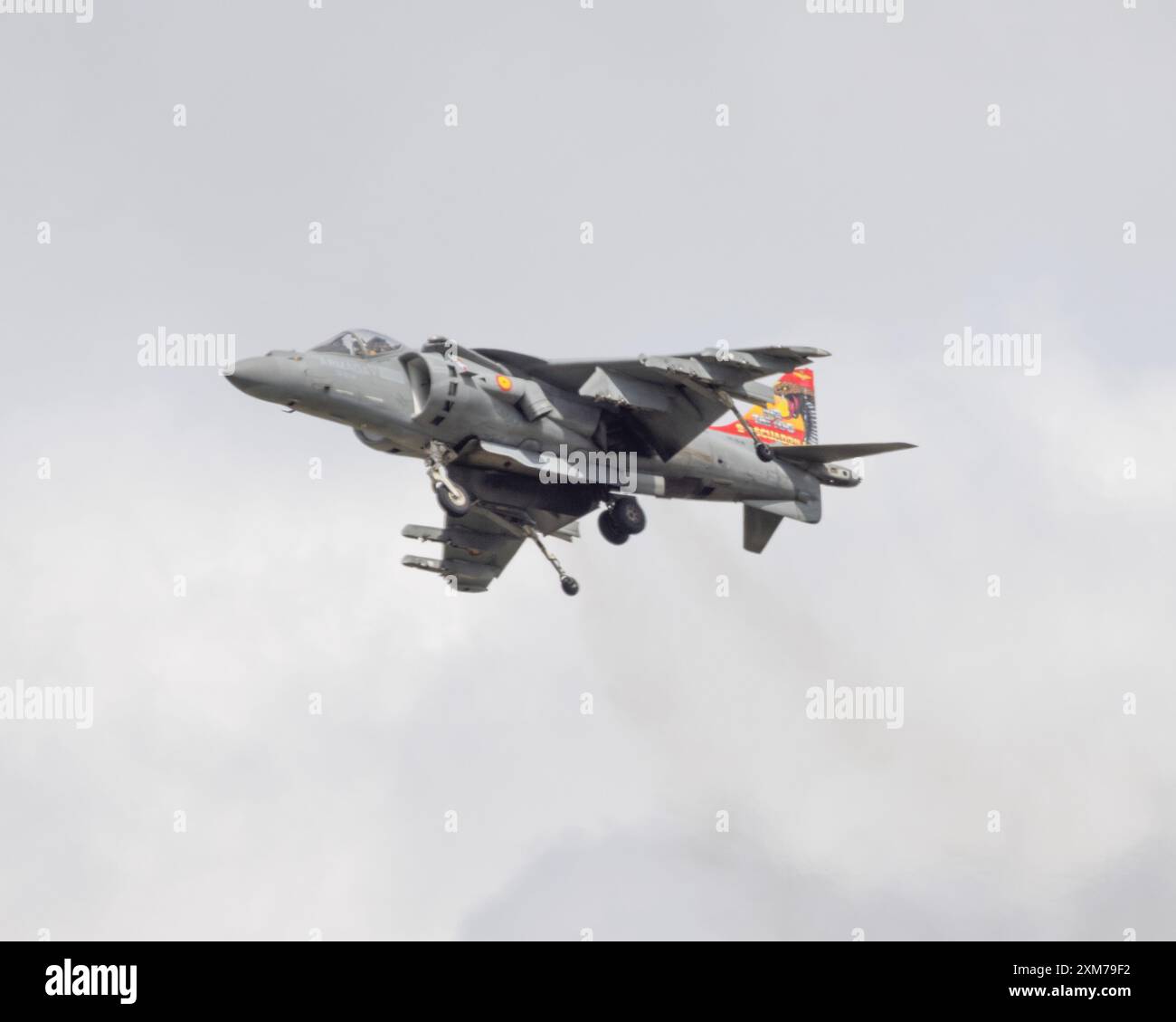 McDonnell Douglas AV-8s Matador Harrier II von 9 Esquadrilla von der spanischen Marine, der 2024 beim Royal International Air Tattoo flog Stockfoto