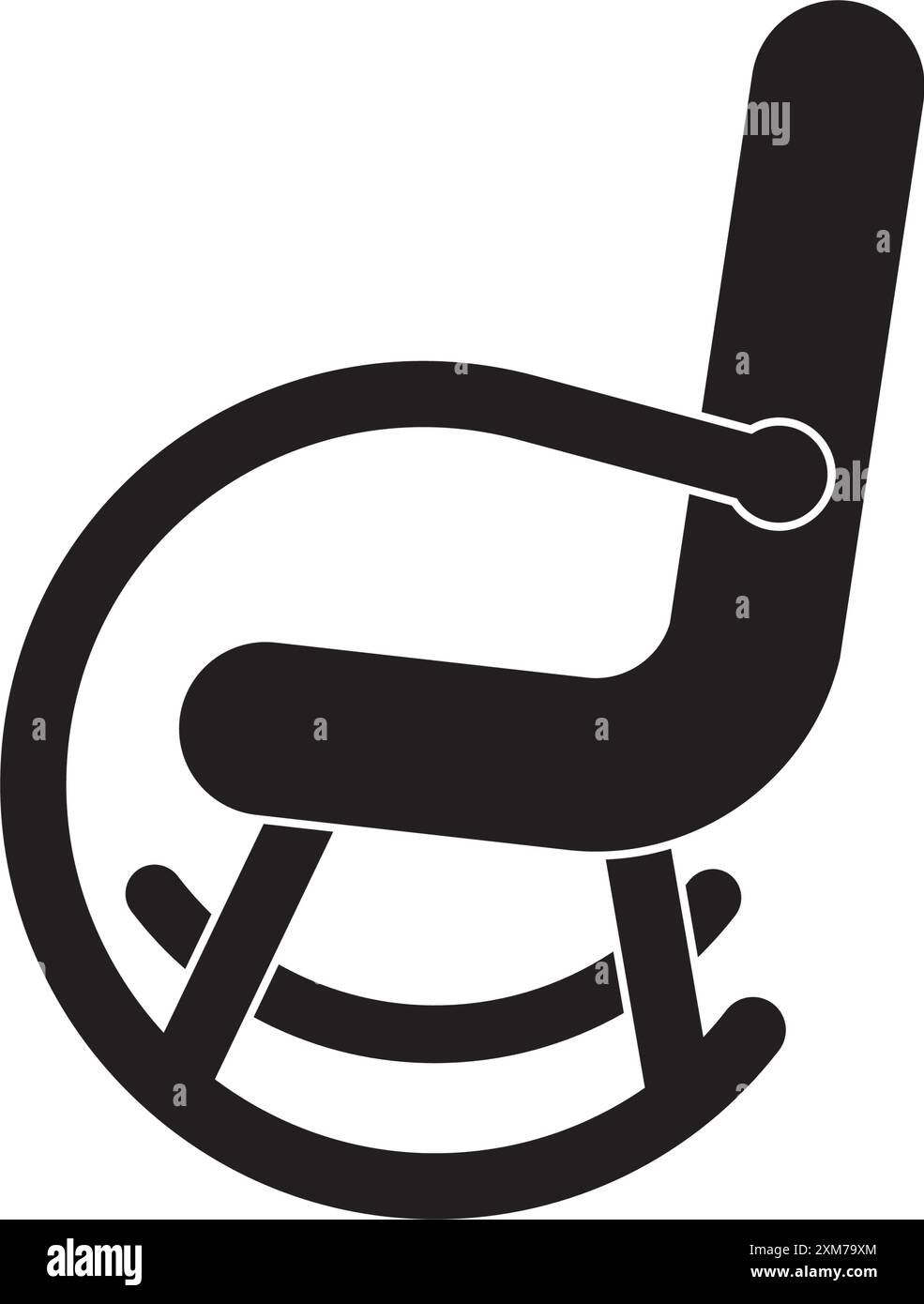 Schaukelstuhl-Symbol-Design mit Illustrationselementen Stock Vektor
