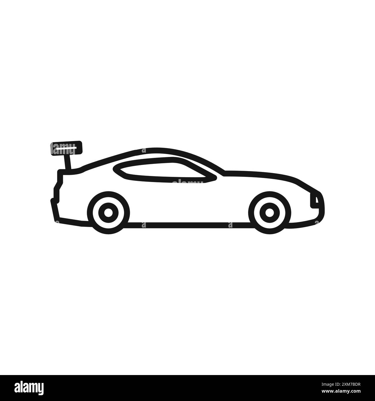 Sportwagen-Ikone Black Line Art Vektor in schwarz-weiß Umrissset Collection Schild Stock Vektor