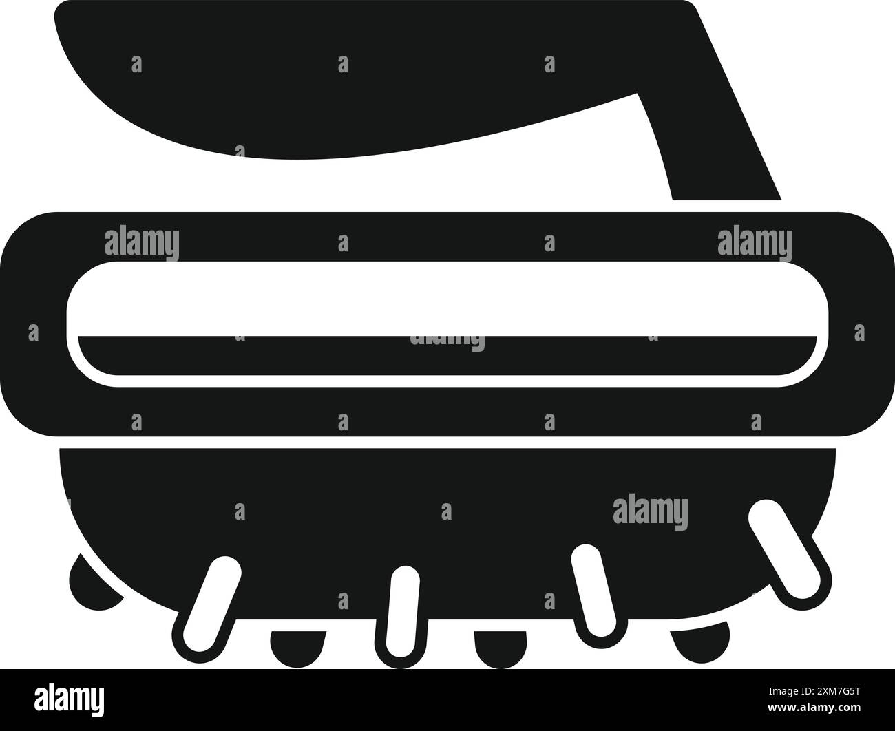 Schwarze Silhouette eines modernen elektrischen Geräts zur Fußpflege, entfernt tote Haut an den Fersen Stock Vektor