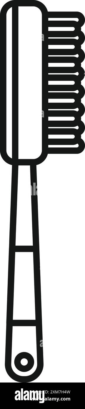 Linienzeichnung einer Reinigungsbürste mit Kunststoffgriff, ideal für Reinigungsaufgaben Stock Vektor