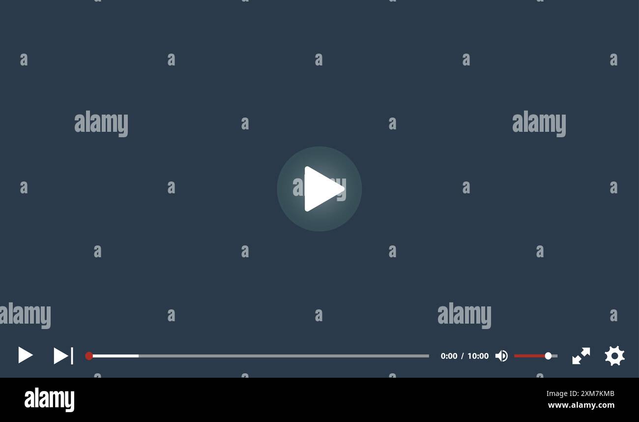 Symbol für Videobildschirm, Screenshot des Video-Players, Video-Streaming, Farbe der Taste Wiedergabe, Video-Zeichen abspielen, Symbol für Wiedergabe, Symbolfarbe des Media Player-Bildschirms Stock Vektor