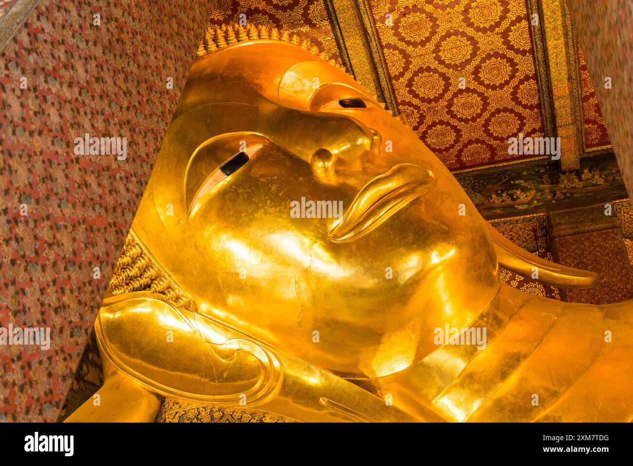 Der liegende Buddha im Wat Pho (Bangkok/Thailand) Stockfoto