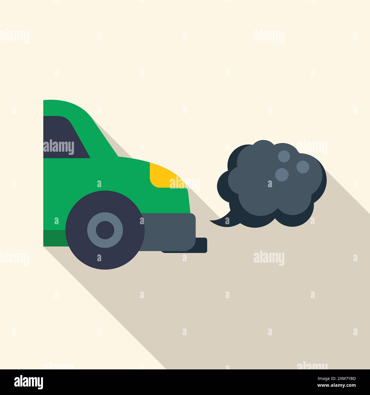 Konzept der Luftverschmutzung mit schwarzem Rauch aus dem Auspuffrohr Stock Vektor