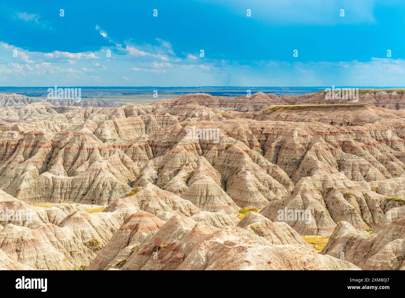 Badlands-Nationalpark Sonnenuntergangslandschaft, South Dakota, USA. Stockfoto