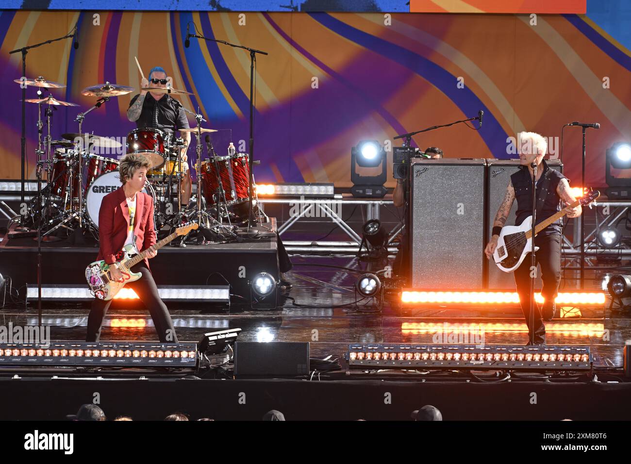 Green Day - Billie Joe Armstrong, Tré Cool und Mike Dirnt Stockfoto