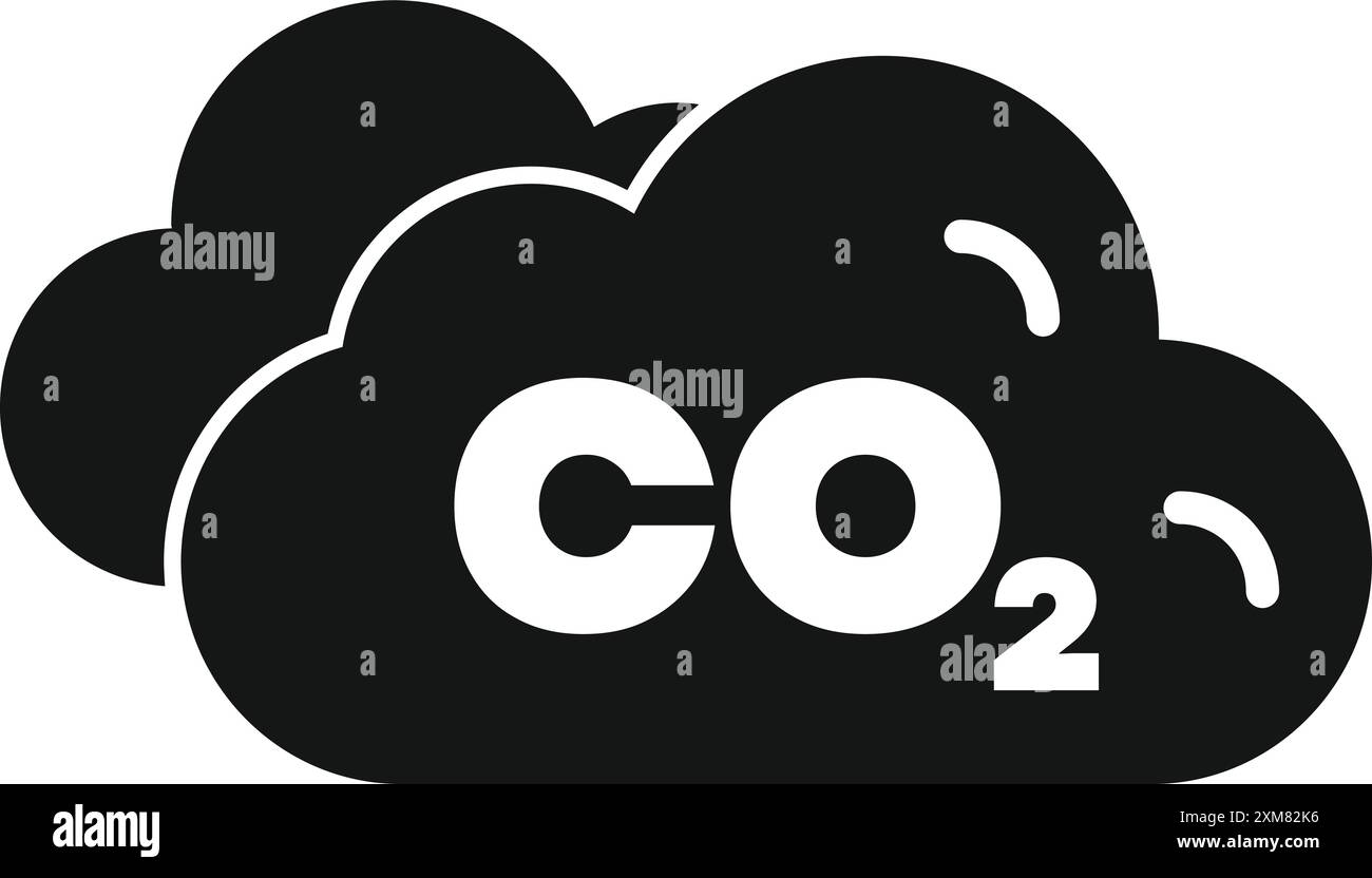 Einfaches Bild, das die co2-Emissionen, die die Atmosphäre verschmutzen, darstellt Stock Vektor