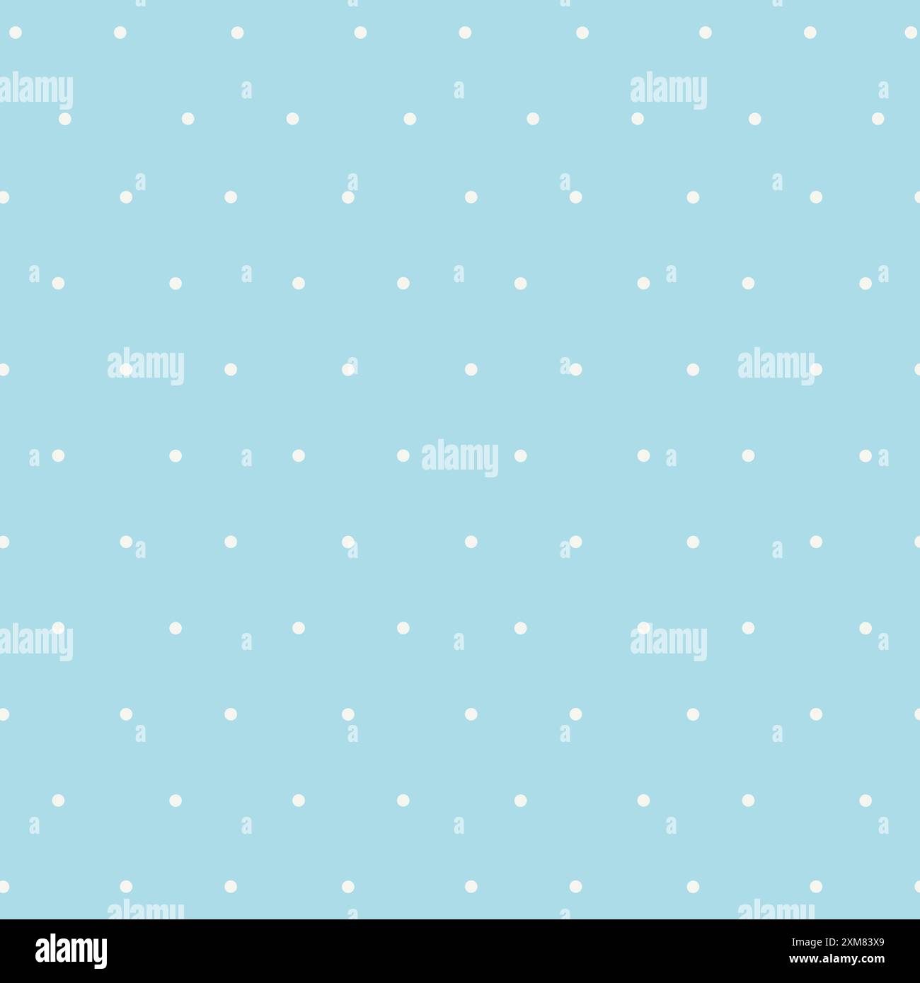 Nahtloses Punktmuster in Blau und weiß. Das Design verfügt über gleichmäßig angeordnete weiße Punkte auf blauem Hintergrund. Dieses Muster für tex Stock Vektor