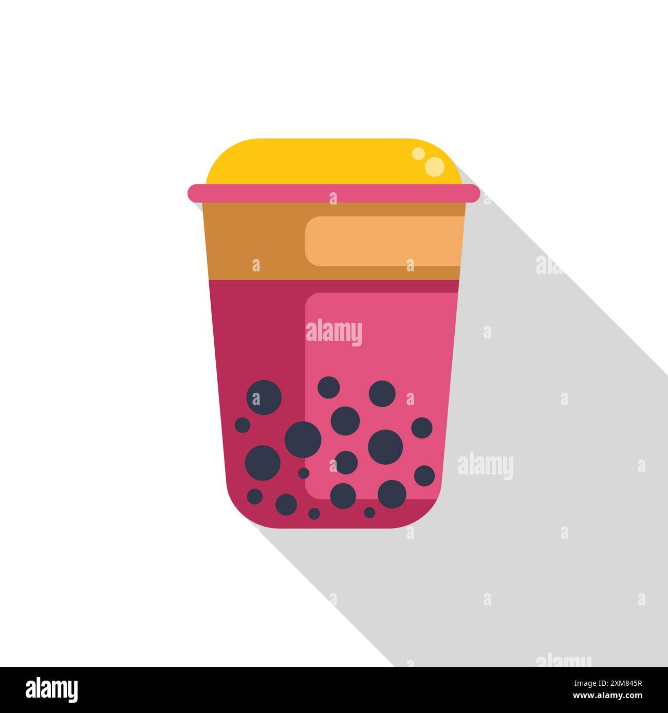 Erfrischender Sprudeltee in einer Plastiktasse mit Deckel, mit köstlichen Tapiokaparlen Stock Vektor