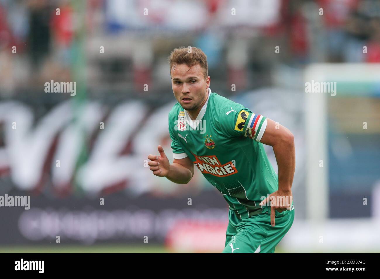 Krakau, Polen. Juli 2024. Matthias Seidl von Rapid Wien wurde während des Ausscheidungsspiels der UEFA Europa League 2024/2025 zwischen Wisla Krakau und Rapid Wien im Stadtstadion gespielt. Endpunktzahl: Wisla Krakau 1:2 Rapid Wien. (Foto: Grzegorz Wajda/SOPA Images/SIPA USA) Credit: SIPA USA/Alamy Live News Stockfoto