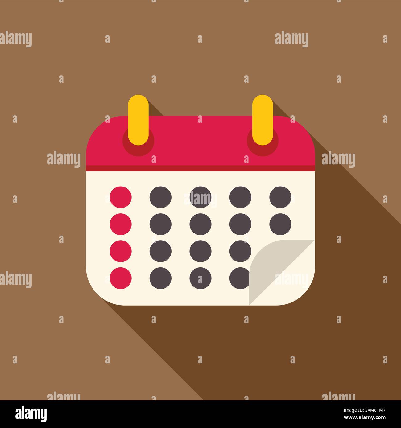 Das Kalendersymbol zeigt die Tage des Monats an, die vergehen Stock Vektor