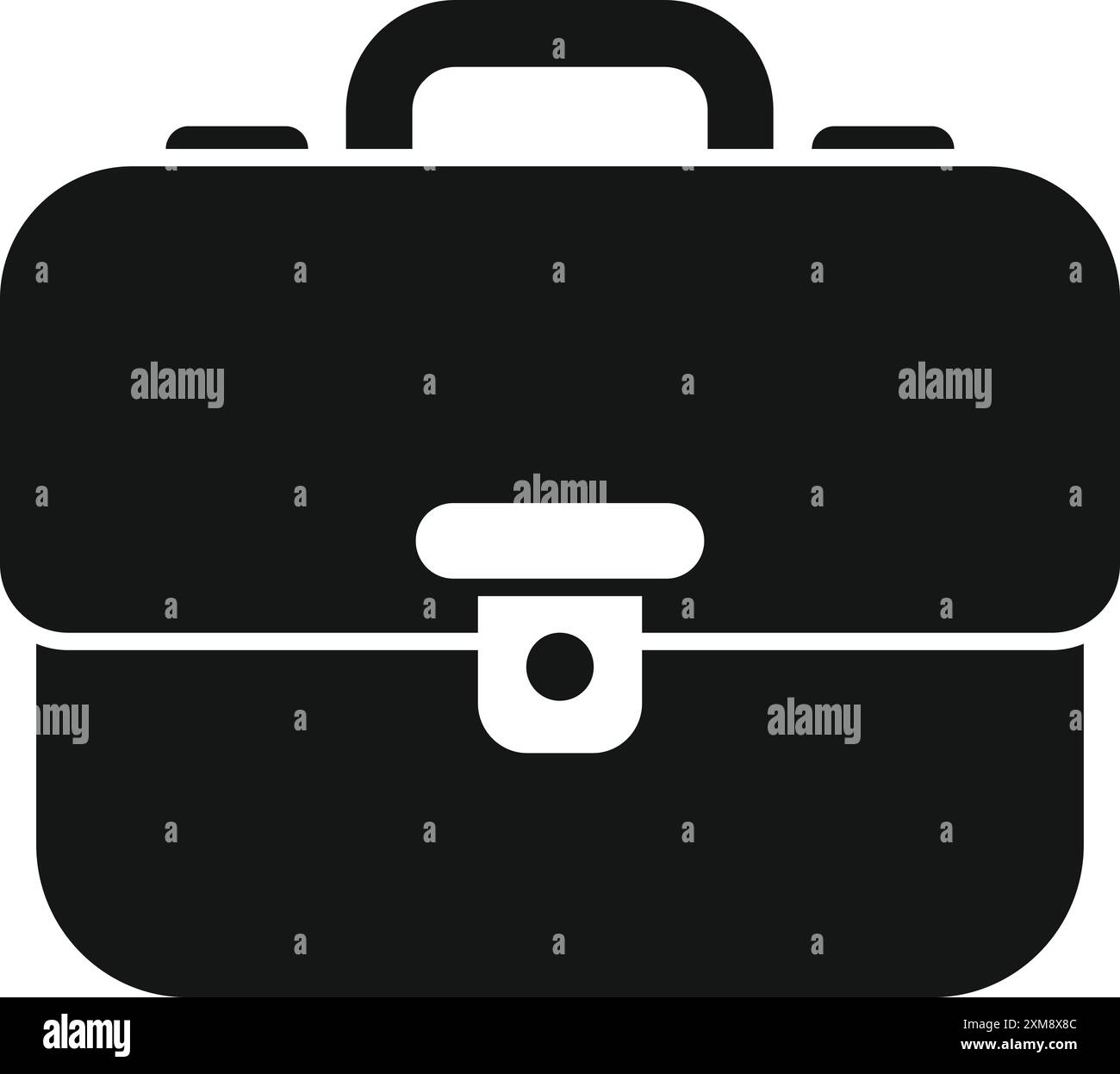 Die Aktentasche aus schwarzem Leder steht geschlossen und steht für Geschäfts- und Finanzkonzepte Stock Vektor