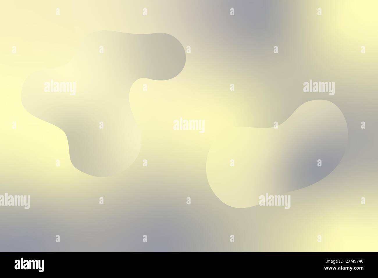 Abstrakter verlaufender, verschwommener Hintergrund mit gelben grauen Farben. Vektorabbildung. Fließendes Pastelldesign, glatte Übergänge. Durchscheinend Weich Stock Vektor