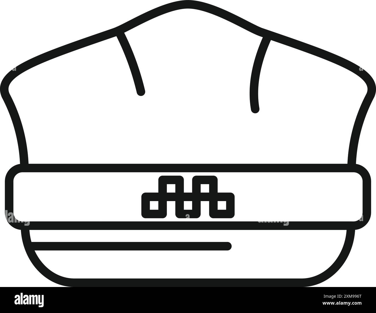 Londoner Taxifahrerhut mit karierter Bandlinie, Kleiderkonzept Stock Vektor