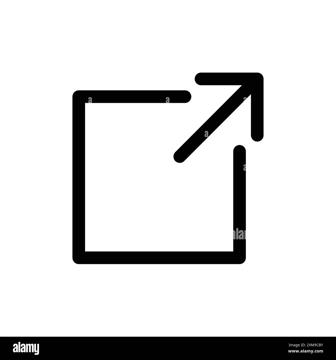 Linear-Logo-SET-Kollektion für externes Link-Symbol in Schwarzweiß für Web Stock Vektor