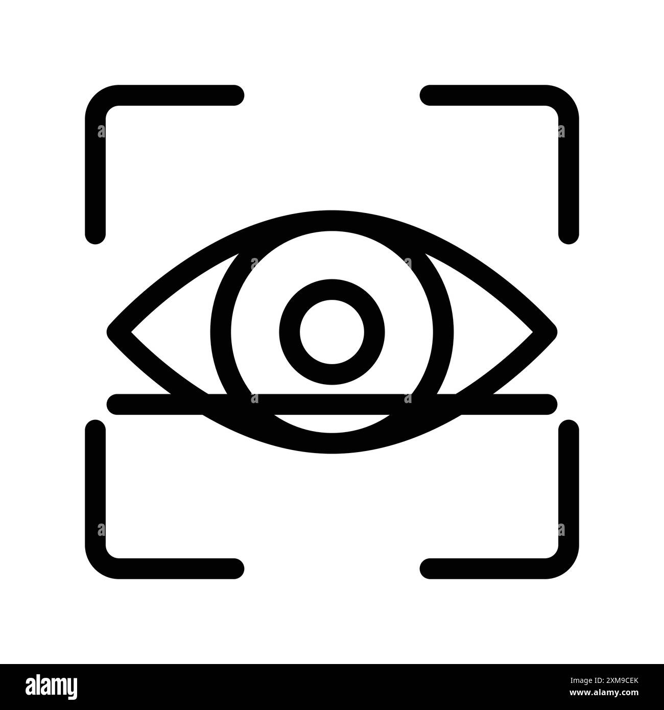 Eye Scanner Icon Linear-Logo-Set-Kollektion in Schwarzweiß für Web-Anwendungen Stock Vektor