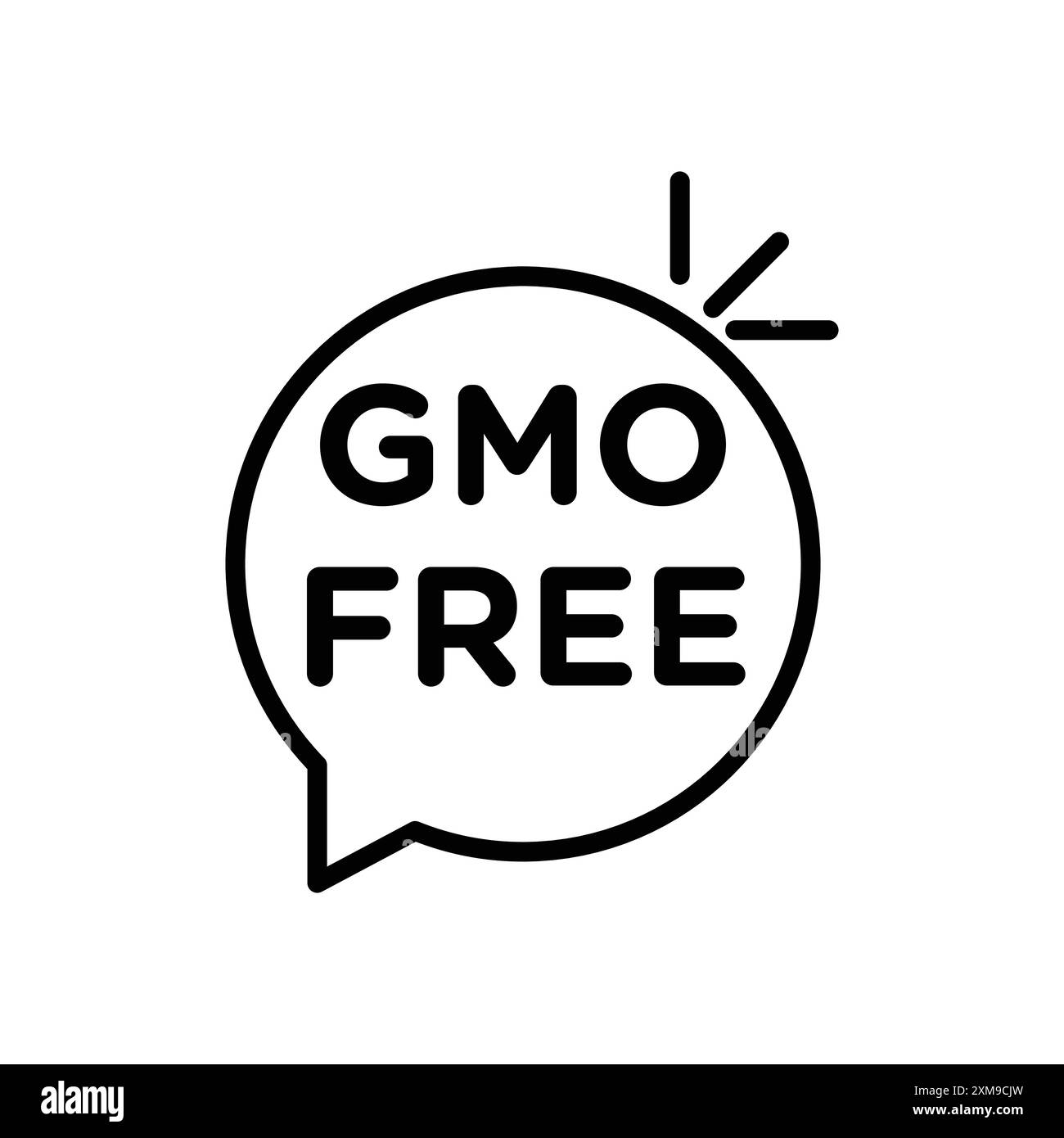 gmo Free Icon Linear Logo Set Kollektion in Schwarz-weiß für Web Stock Vektor