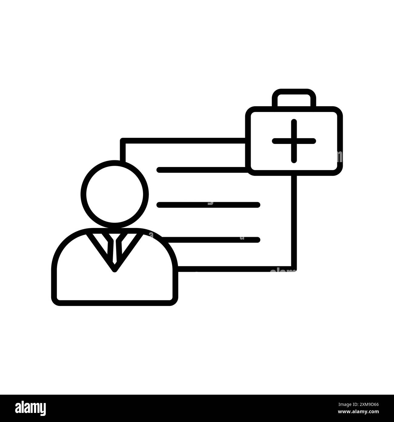 Medical Prescription Icon Linear Logo Mark Set Sammlung in Schwarz-weiß für Web Stock Vektor