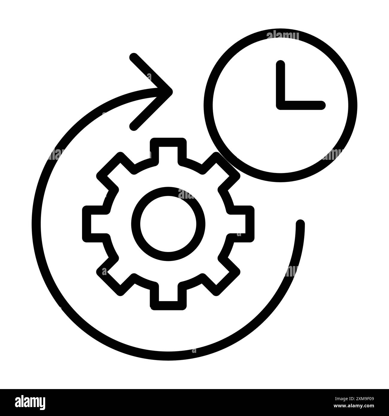 Zeiterfassungssymbol Linear-Logo-Set-Kollektion in Schwarz-weiß für Web Stock Vektor