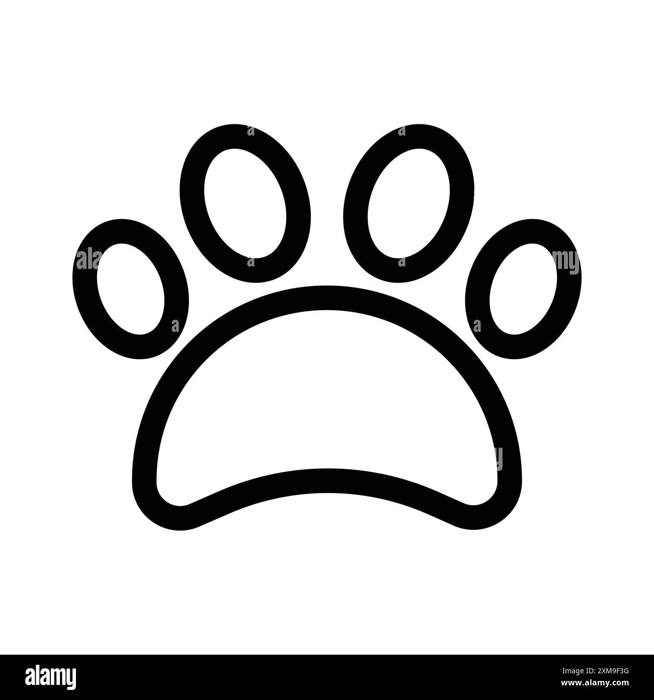 Paw Icon Linear-Logo-Set-Kollektion in Schwarz-weiß für Web-Anwendungen Stock Vektor